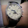 Armbanduhren Vintage-Uhren für Männer Automatische mechanische 38-mm-Edelstahl-Mondphase-Kuppel-Mineralglas-Uhr Tianjin 1963