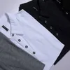 Blouses -shirts voor dames 2023 Zomer Solid kleurknop Rapel Casual slanke korte mouw Polo shirt Eenvoudig mode Witte kraag oversized top 230223