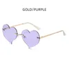 Sunglasses Candy color heart shape Sunglasses Frameless Sun Glasses Heart Shape Personality Trend Colorful Ocean Shades Eyewear UV400 G230223