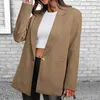 Women's Suits Warm Chic Autumn Office Lady Lapel Suit Jacket Temperament Coat Pocket Outerwear