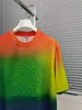 Camicie casual da uomo Designer Versione alta buona 2023 nuovo cotone arcobaleno T-shirt a maniche corte stampata in rilievo Anagram Y83E