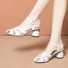 Sandalen Sandalen Damen 2023 PU-Leder Schnallenriemen Peep Toe Elegant Atmungsaktiv Bequeme Hohle Partyschuhe Sexy Luxus Sommerschuhe Z0224