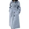 Damesjassen vrouw winter lamslam wollen jas om warme mode kleding te behouden vrouwen rapel kraag Koreaanse stijl lange kleding 230223