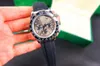 Z oryginalnym zegarem Męskim Zegarem 40 mm gumowy pasek ze stali nierdzewnej Trzy oczy Sapphire Waterproof Watches Luxusuhr Montre de Luxe 2023