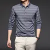 Mens Polos toppklass Fashion Brand Men Polo Shirts For Men Striped Casual Designer Long Sleeve Tops Herrkläder 230224