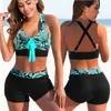 Traje de bikini con estampado con rayas a rayas de verano