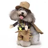 Dog Apparel Cosplay Suit Cat Funny Panda Mercenary Killer Coon Pirate Cowboy Standing Dress Up Kitten Puppy Small Pet Clothes