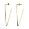 Hoop Earrings Wholesale Gold Color Hollow Opened Triangle Stainless Steel Punk Cool Fashion Jewelry Gift For Women Men