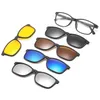 النظارات الشمسية 5 Lenes Magnet Sunglasses Clip Polaroid Hirred Magnetic Sunglasses Clip on Glasses Men Propize Myopia G230233