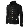Mens Jackets Steampunk Men Gothic Clothing Military Jackets Medieval Vintage Jacket Stand Collar Rock Frock Coat Mens Retro Punk Coat 230224