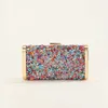 2022 Full Side Colorful Stone Evening Bags Fashion Sequins Wedding Wallets Mini Party Banquet Bags With Chain Drop Shipping 230224