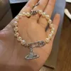 Śliczne kryształowe Saturn bransoletki z koralików srebrne złoto kobiety planeta perła bransoletka na prezent Party modna biżuteria