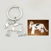 Nyckelringar Dainty Custom Children Cartoon Drawing Cut Pendant Key Chain Rostfritt stål Foto Keychain Kids Memorial Presenttillbehör J230222