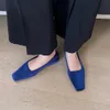 Abendschuhe, quadratische Zehenpartie, flache Damen-Slipper, Mode, 2022 eingetroffen, Schwarz, Braun, Grün, Beige, Blau, Rot, für Damen, Größe 3539, 230224