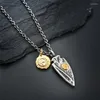 Pendentif Colliers Géométrique Triangle Oiseau Aile Plume Feuille Titane Acier Rétro Hip Hop Haute Qualité Inoxydable Mâle Collier Poli DZ246