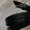 Cinturón para hombre cinturones negros para mujer cinturón de diseño triángulo hebilla lisa regalo del día de san valentín ceinture homme moda cintura ajustable cinturón de cuero genuino PJ017 C23