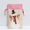 Gift Wrap Christmas Bag Drawstring Packaging Candy Cookie Nougat Packing Bags For Home Santa Presents Decorations