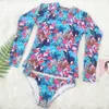 Roupas de banho feminina de manga longa maiô de biquíni floral biquíni maiô feminino biquini tankini conjunto twopiece serve feminino biquinis 230224