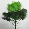 Flores decorativas de 60 cm de simulação grande fã de fãs decoração interna flor verde planta marrom adereços de férias em vasos de férias