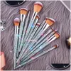 Pinceaux de maquillage 12Pcs Logo personnalisé Bling Make Up Strass Synthétique Diamant Glitter Sparkle Brush Set Drop Delivery Health Beauty To Dhirh