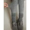 Leggings Collants Printemps Automne Bébé Filles Tricoté Leggings Chauds Style Coréen Couleur Unie Enfants Pantalon Skinny Enfants Pantalon Élastique 230223