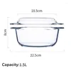 Schüsseln Hitzebeständige gehärtete Glasschüssel mit Deckel, transparenter mikrowellengeeigneter Kochküchen-Suppenbehältergriff