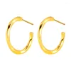 Hoop Earrings Arrival 24K Yellow Gold 3D Hard Women 999