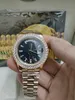 Original Box Certificate 18K Gold President Male Watches Day Date Diamonds Black Dial Watch Män rostfri Diamond Bezel Automatisk armbandsur 202366