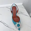 Luxury designer dress shoes evening strapless sandals factory shoes Amina muaddi Begum crystal embellishment buckle dyed pumps high heels sandals women's wear.