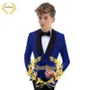 Completi di abbigliamento Completo per ragazzi Giacca rossa Pantaloni Gilet Smoking da sposa 3 pezzi Blazer per bambini Set Abiti con collo a scialle per feste W0224