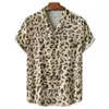 Camicie casual da uomo Camicia hawaiana da uomo stampa leopardo 3D lusso retrò bavero a maniche corte top oversize moda casual Harajuku uomo 5XL Z0224