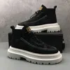 Style Dress British Party Wedding Shoes Brand High top Non slip Sport Casual Sneakers Round Toe Thick Bottom Business Le