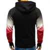 Men's Hoodies Splicing Tie Dyeing Streetwear Men Autumn Hooded Zipper Pokcet Sweatshirt