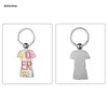 Porte-clés Sublimation porte-clés blanc panneau de transfert de chaleur en métal porte-clés pour fournitures d'artisanat bricolage 3 formes BlanksKeychains