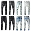 Designer Tripp Pants Mens denim broderi byxor mode hål byxa svart rippade jeans gamla marin jeans hip hop oroliga dragkedja byxor för manlig USA: s storlek 28-40