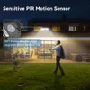 Luci solari a LED Luce di inondazione per esterni 4 modalità di luce del sensore di movimento, 90-LED, freddo, controllo della luce, telecomando, lampada da parete di sicurezza, proiettore, recinzione della porta del garage del giardino villa