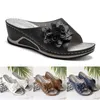 Sandalen schoenen voor vrouwen 2021 PU Leer Zachtbedd voetbed Orthopedische archsupport Sandalen voor vrouwen Hollow Wedge Flower Shoes Summer Supply Z0224