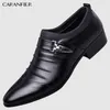 Chaussures habillées CARANFIER britannique hommes sans lacet en cuir fendu bout pointu hommes affaires mariage Oxfords formel pour homme 230224