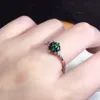 Bagues de mariage pour femmes 1 carat géométrie bleu vert cristal zircon plaqué or blanc anneau ouverture style européen et américain bijoux de fête cadeau d'anniversaire réglable