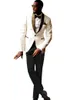 Costumes pour hommes Blazers élégant 2023 Costume Homme châle revers noir Jacquard dîner fête marié porter hommes mariage pour bal Tuxedomen