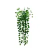 Kwiaty dekoracyjne 1PC sztuczny bluszcz winorośli Garland Green Rattan Rośliny Fałszywe liście domowe wystrój gospodarstwa domowego upiększaj środowisko l6