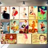 Pin Up Girls Poster Tin Sign Vintage Sexy Girl Metal Affiche sexy Lady Tin Signes American Art Painting Cafe Pub Club Casino Casino Mur Home Decor Taille 30x20cm W01