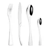 Dinnerware Sets 4pcs Stainless Steel Cutlery Set Mirror Flatware Western Style Black Fork Spoon Knife Accessories Silverware