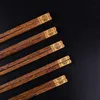 Chopsticks hoogwaardige premium houten cadeau -doos verpakking huishouden cilindrisch natuurlijk wenge servies set 230224