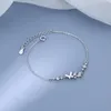 Bedelarmbanden schattige zirkoon vlinder voor vrouwen bruiloft romantische verstelbare armband luxe zilveren kleur sieraden