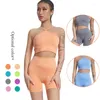 Active Sets European And American Seamless Yoga Set Women's Sexy Sling Sports Bra High Waist Hip Tight Shorts Breathable Fitness Clothes