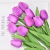 Decorative Flowers 6 Pcs Artificial Tulips Multicolo Fake Tulip Stems PU Bouquet For Festival Wedding Party Supplies Home Decoratio