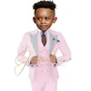 Kleidungssets Dunkelgrüner Anzug für Jungen, formelle Party, Jacke, Hose, Weste, Stück, 3–16 Jahre alt, silbernes Revers, Hochzeit, Smoking, Kinder, Blazer, Kinderset