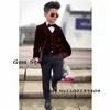 Kleidungssets für Jungen, Samtanzug, formelle Jacke, Hose, Weste, Business-Stil, Kinder-Blazer, Party-Hosen-Set, als Kinderkleidung