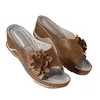 Sandaler skor för kvinnor 2021 pu läder mjuk fotbädd ortopediska archsupport sandaler för kvinnor ihåliga kilblommor sommarförsörjning z0224